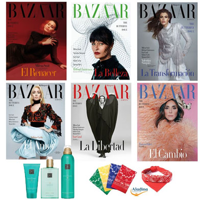 Harper's Bazaar enero 2023 incluye 6 portadas diferentes y producto Rituals. Venta con Elle.