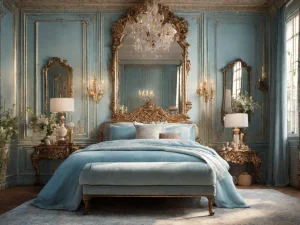 Una regia habitación con tonos azules
